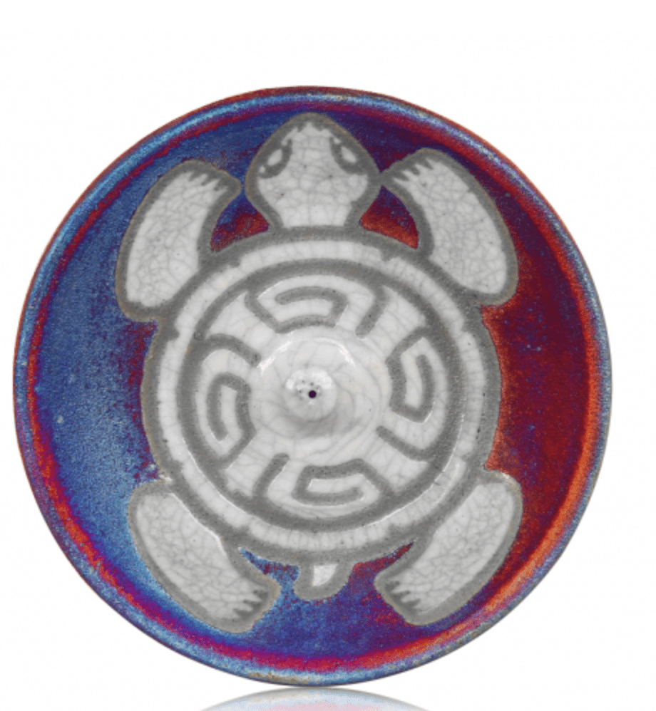 Raku Incense Burner - Spiral Circle