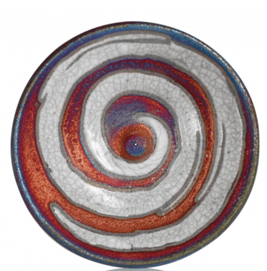 Raku Incense Burner - Spiral Circle