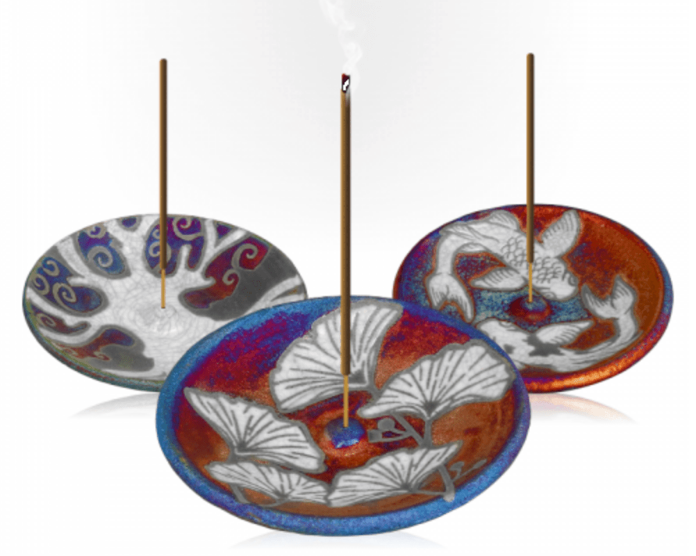 Raku Incense Burner - Spiral Circle