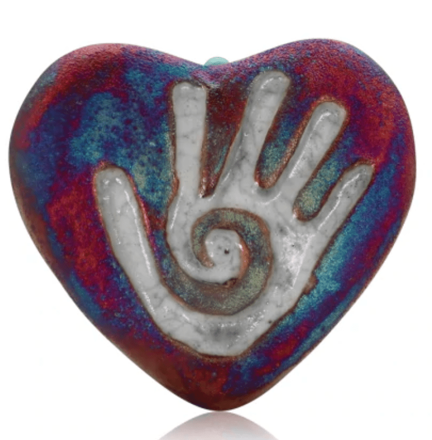 Raku Mini Hearts - Spiral Circle