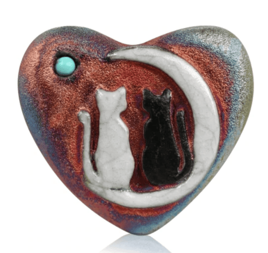 Raku Mini Hearts - Spiral Circle
