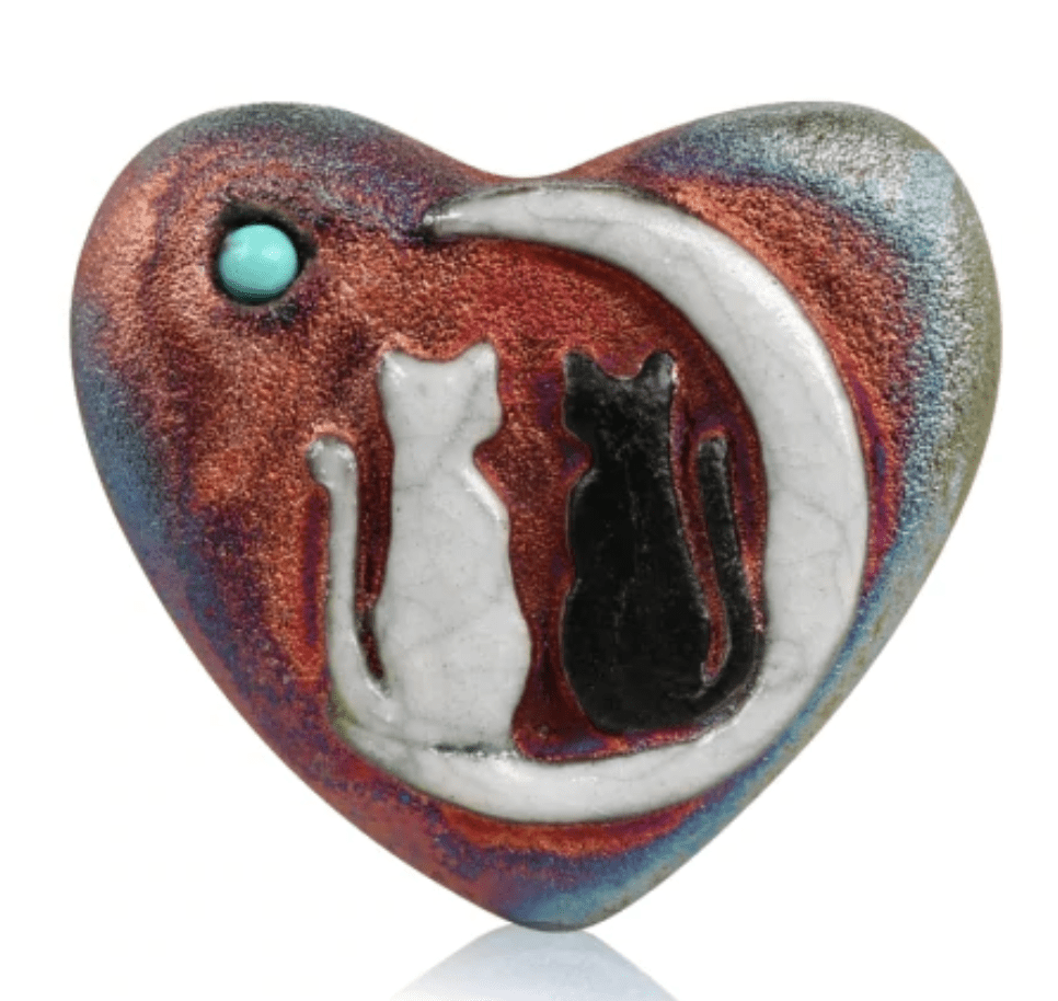 Raku Mini Hearts - Spiral Circle