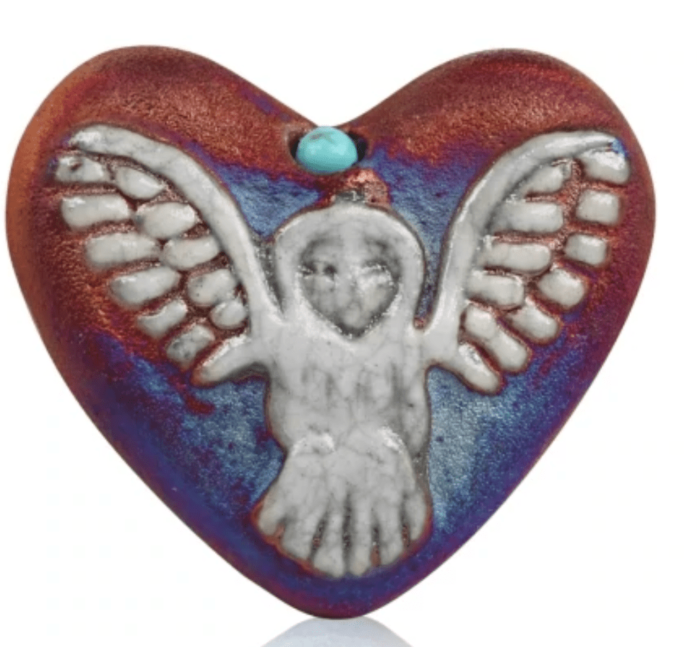 Raku Mini Hearts - Spiral Circle