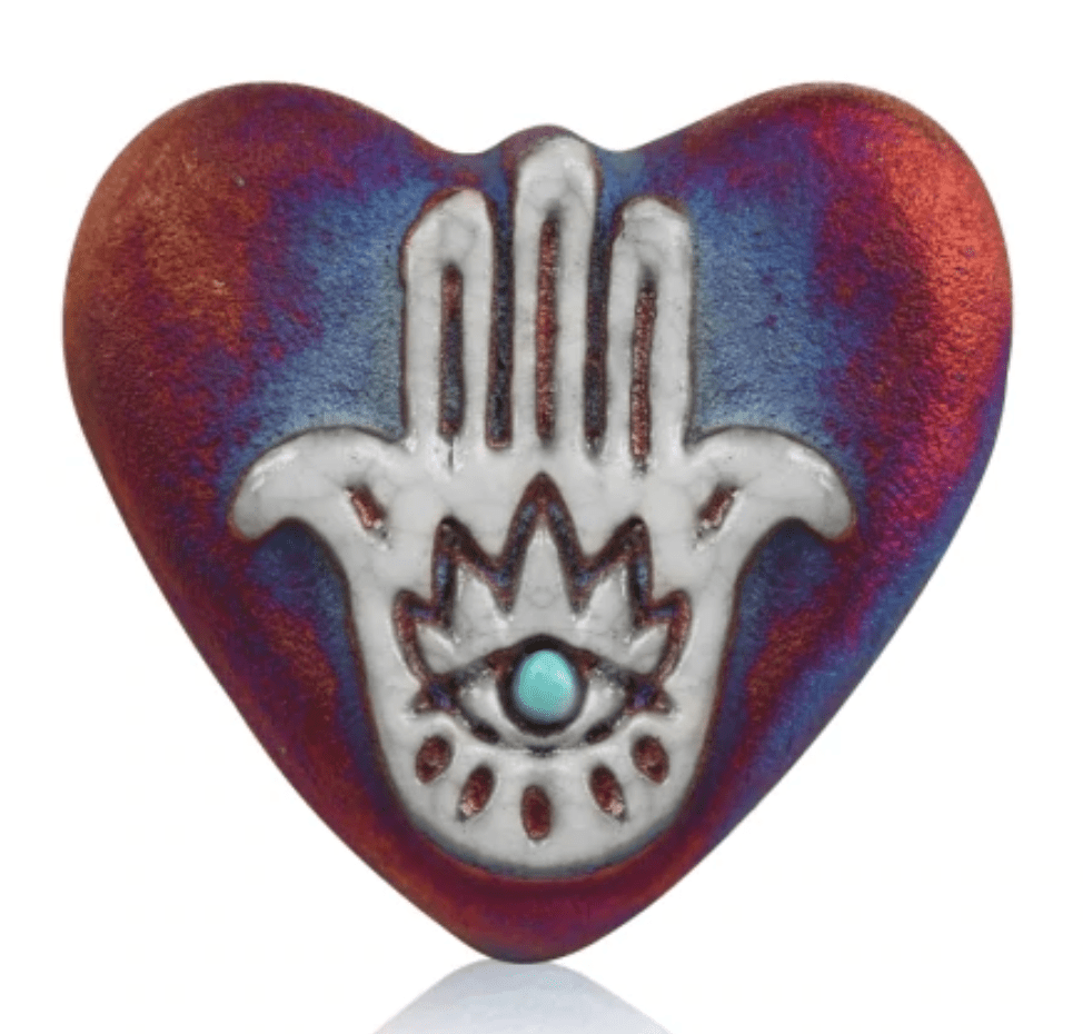 Raku Mini Hearts - Spiral Circle