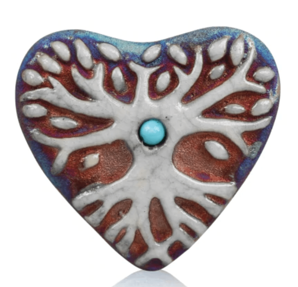 Raku Mini Hearts - Spiral Circle