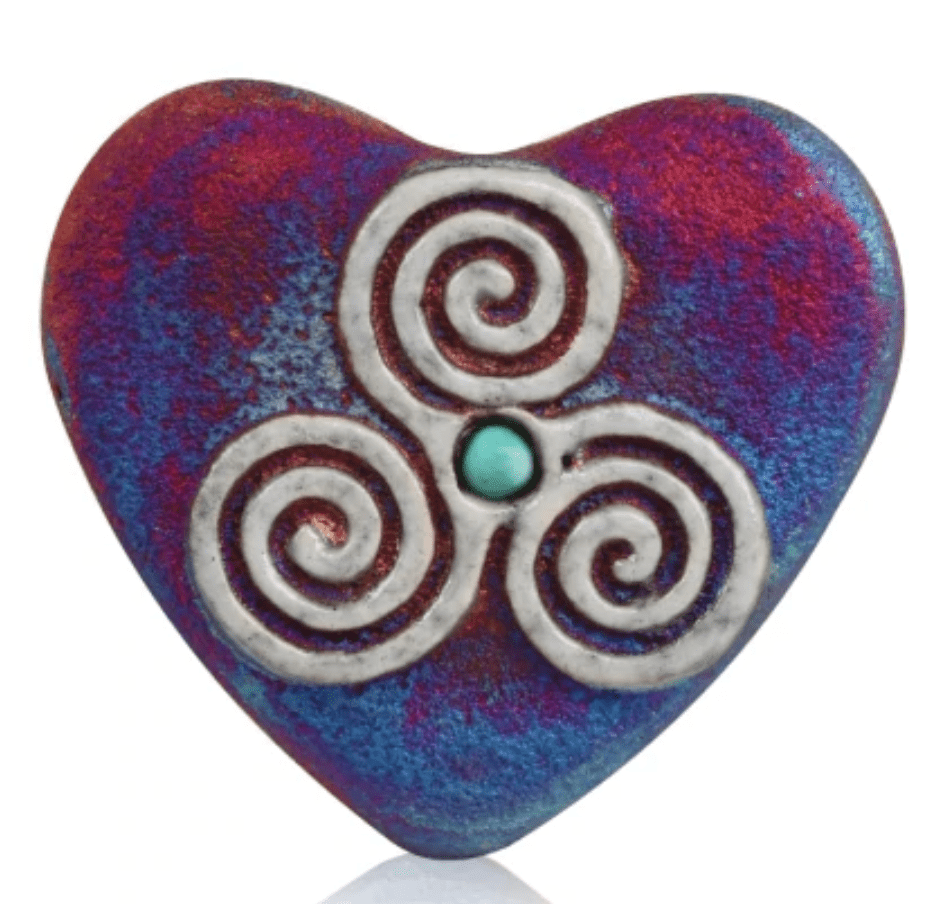Raku Mini Hearts - Spiral Circle