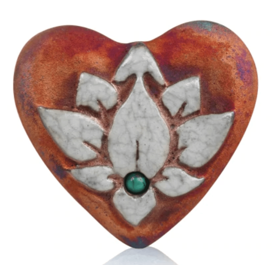 Raku Mini Hearts - Spiral Circle