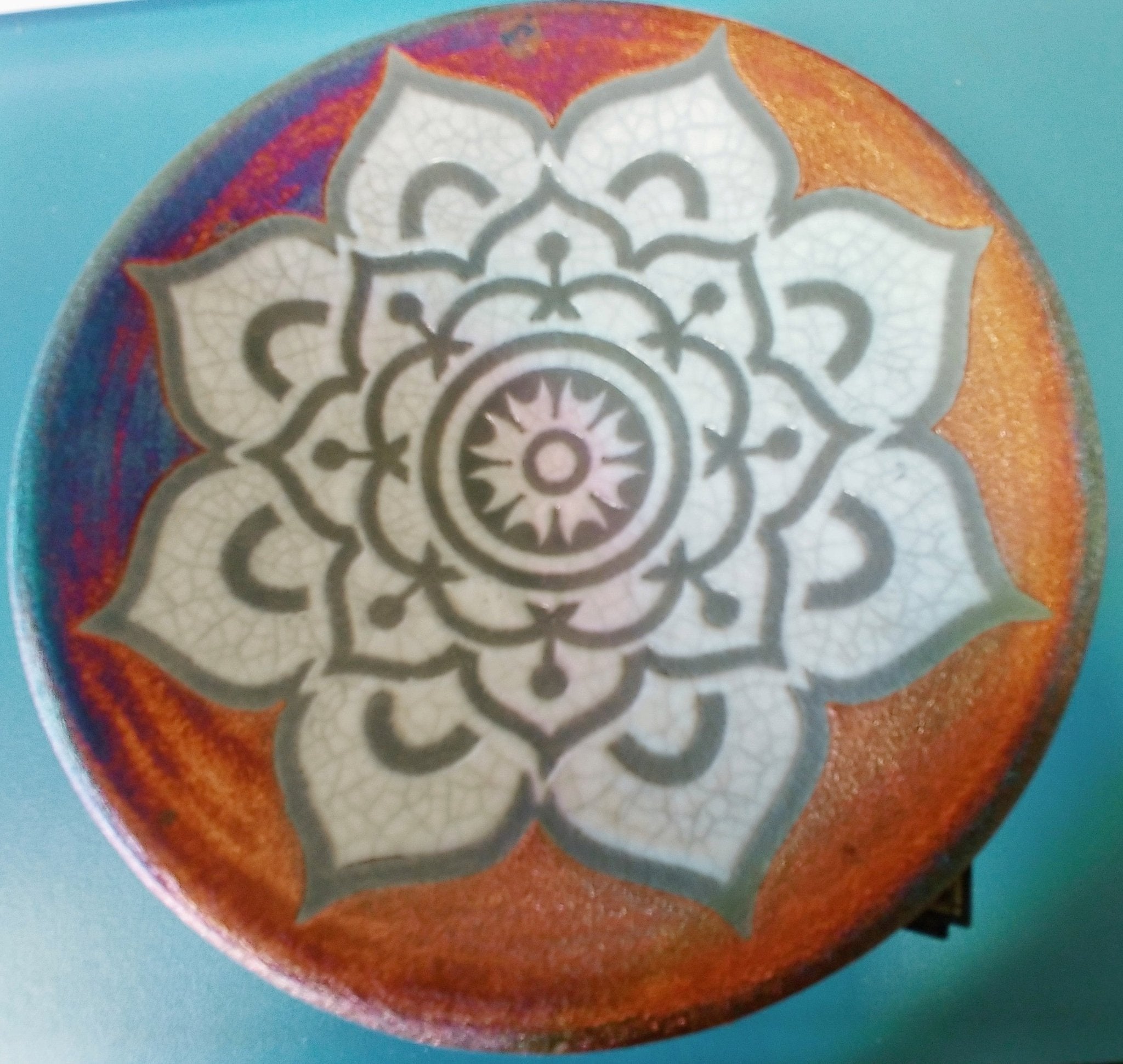 Raku Small Silhouette Plate | 5" - Spiral Circle