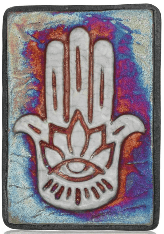 Raku Small Wall Art | 2.5" X 1.5" - Spiral Circle