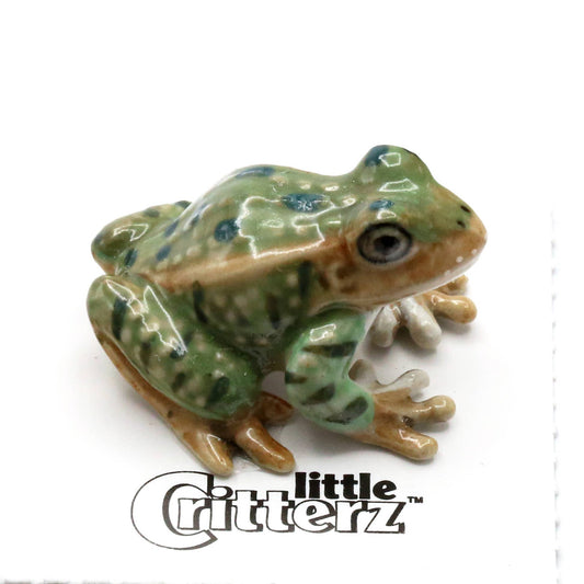 Rana Leopard Frog Porcelain Miniature - Spiral Circle
