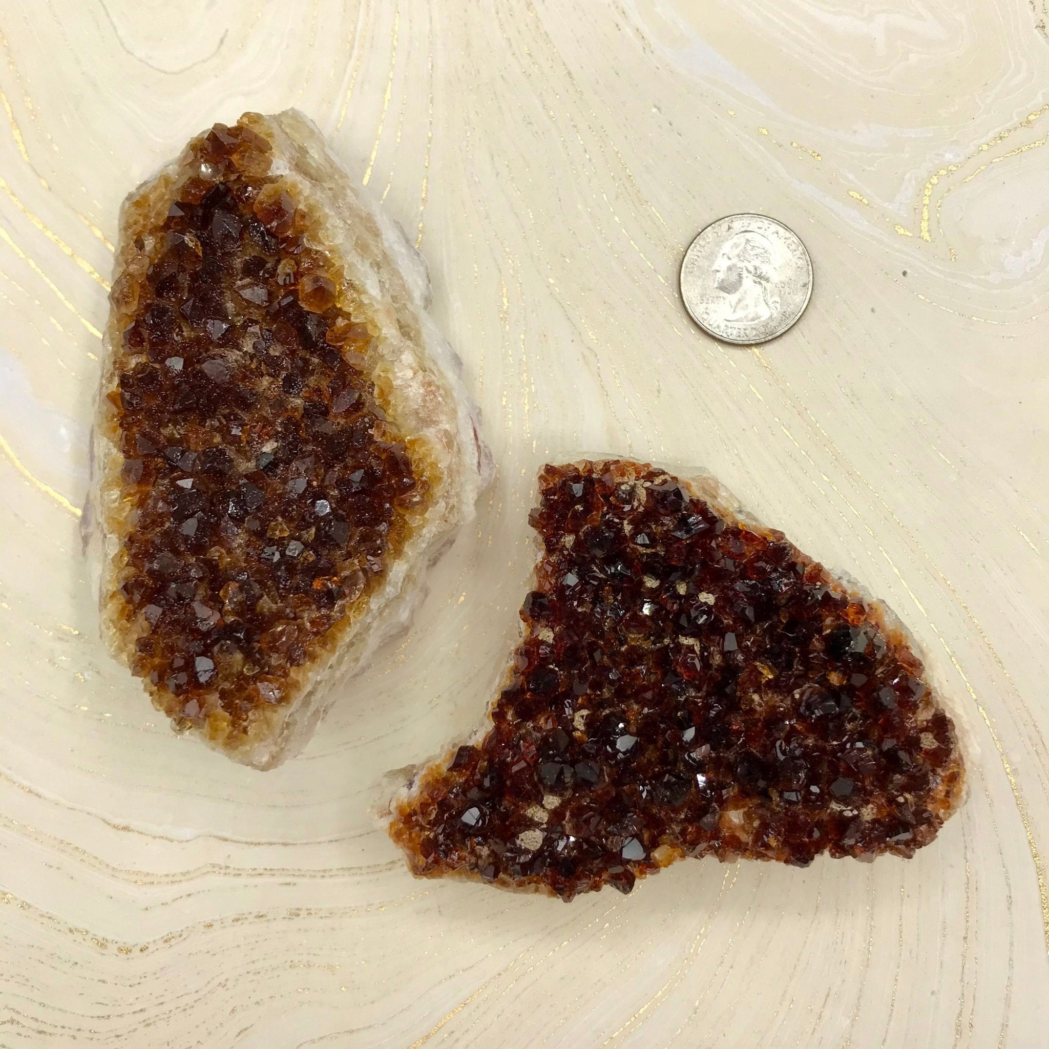 Raw Citrine Clusters - Spiral Circle