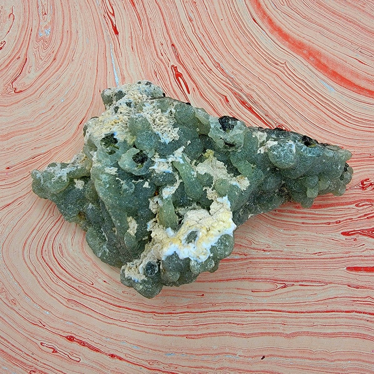 Raw Prehnite with Epidote Deposits | Statement Piece - Spiral Circle