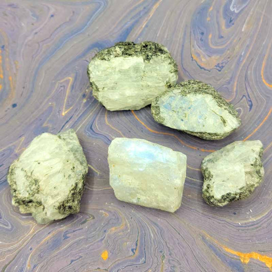 Raw Rainbow Moonstone - Spiral Circle
