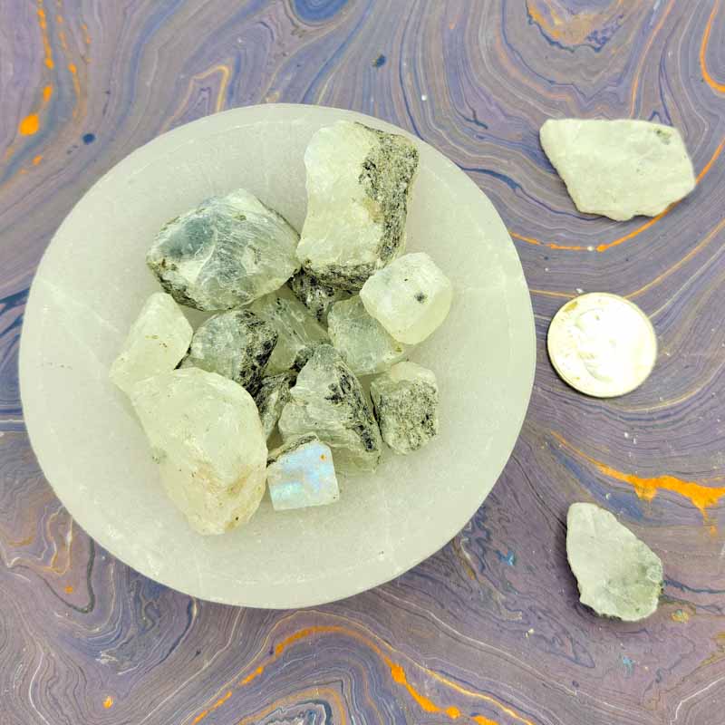 Raw Rainbow Moonstone - Spiral Circle