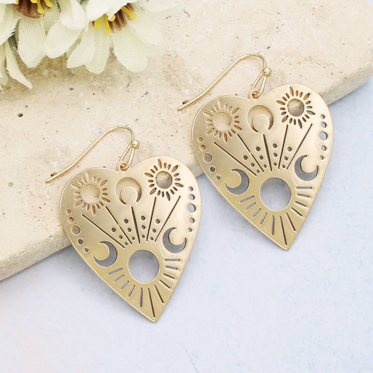 Read the Signs Gold Celestial Planchette Earrings - Spiral Circle