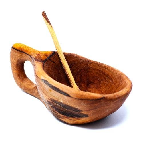 Reclaimed Olive Wood Salt Pot - Kahero Farm - Kenya - Spiral Circle