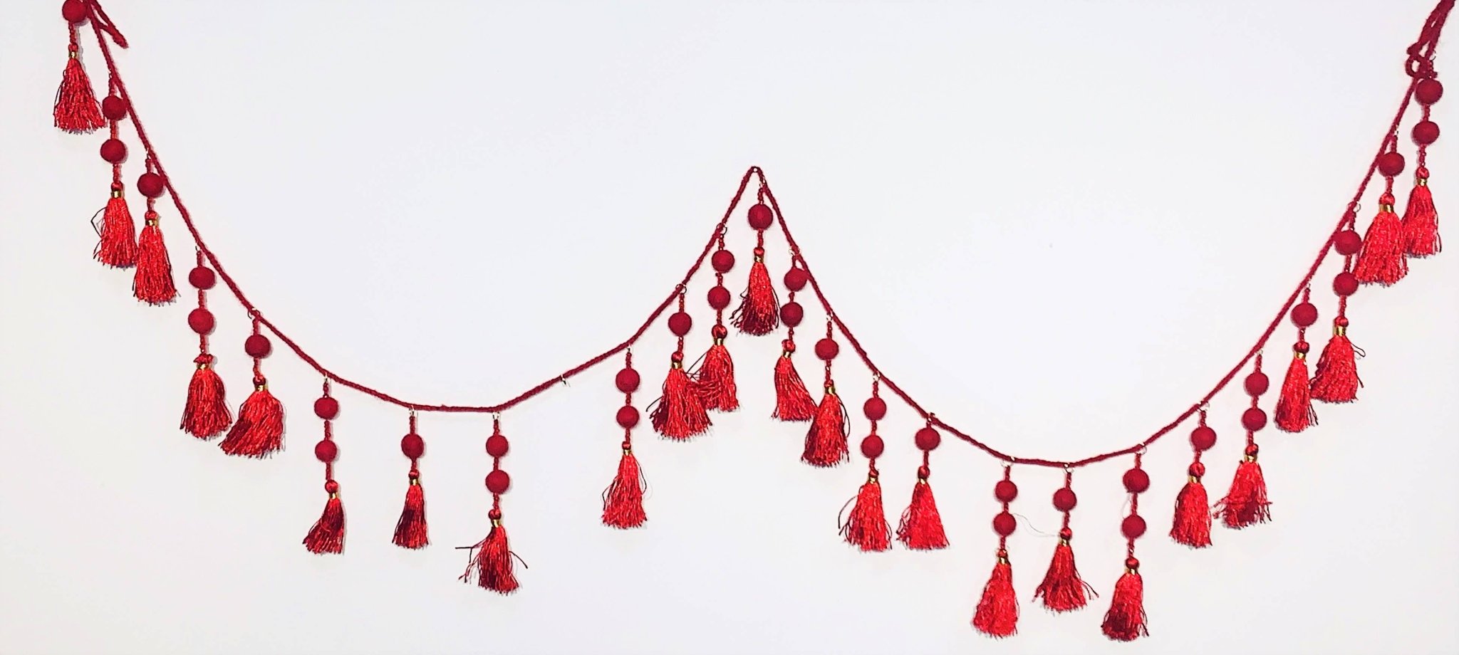 Red Tassle Garland - Spiral Circle