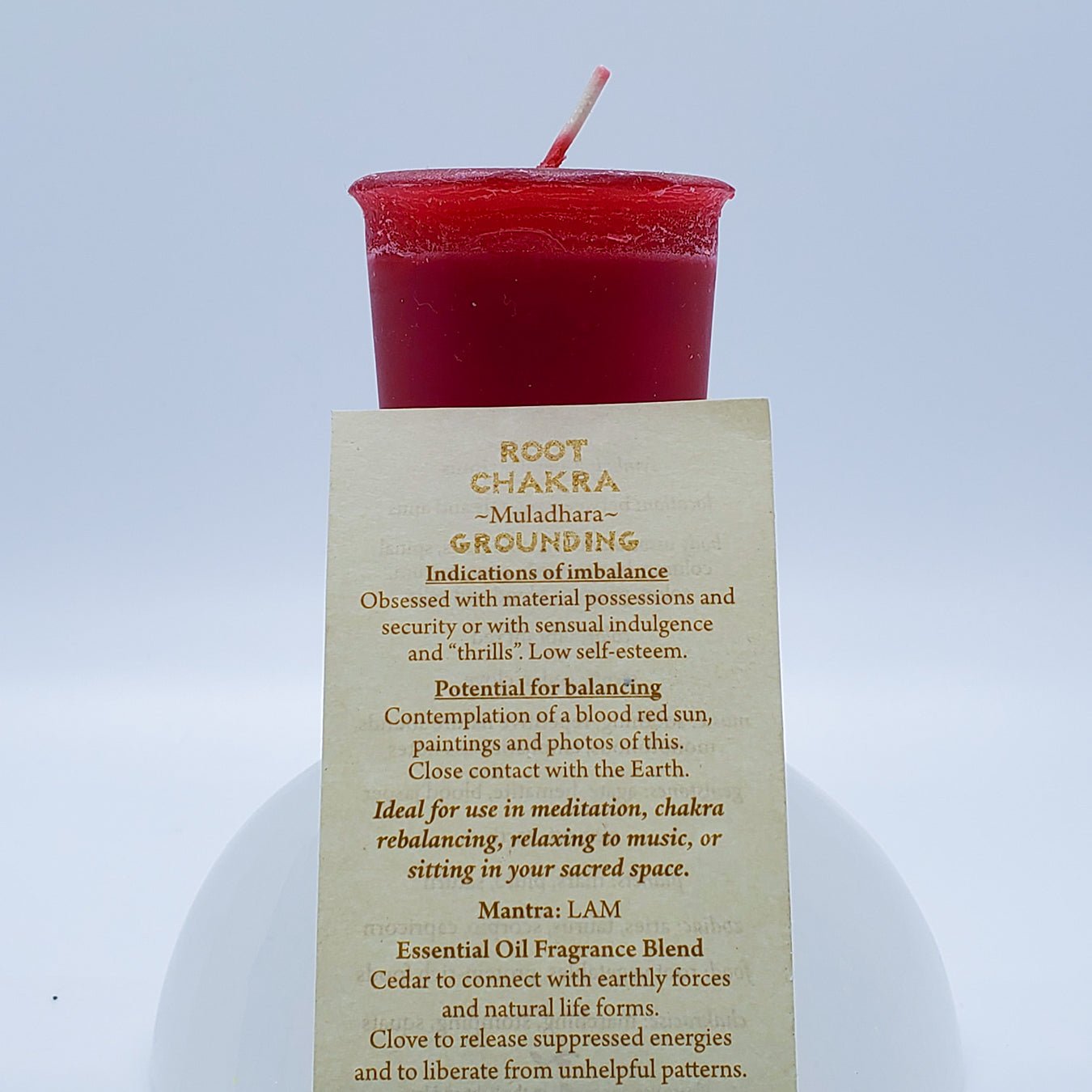 Root Chakra | Red Votive Candle | Reiki Charged - Spiral Circle