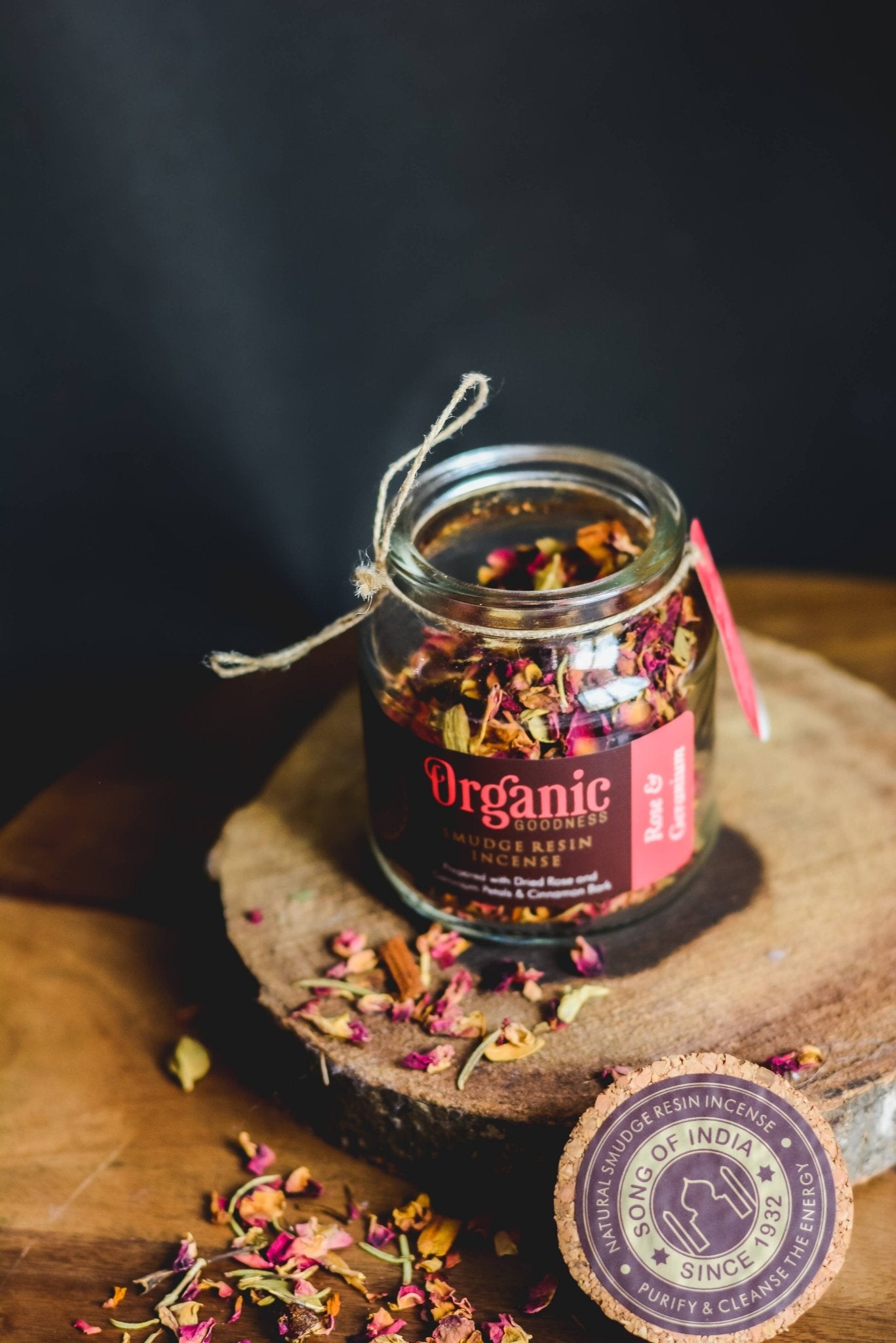 Rose & Geranium Organic Resin - Spiral Circle