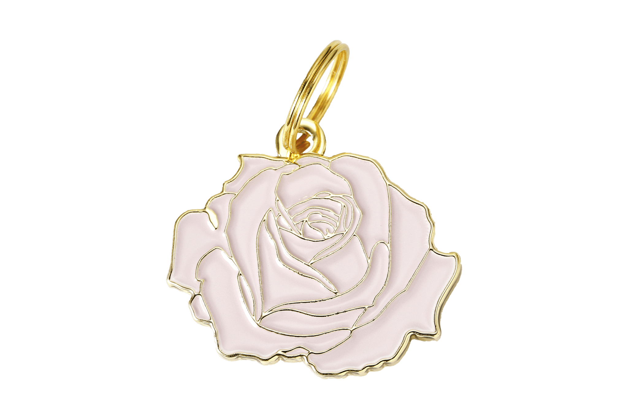 Rose Pet ID Tag - Spiral Circle