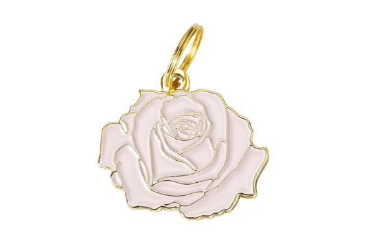 Rose Pet ID Tag - Spiral Circle