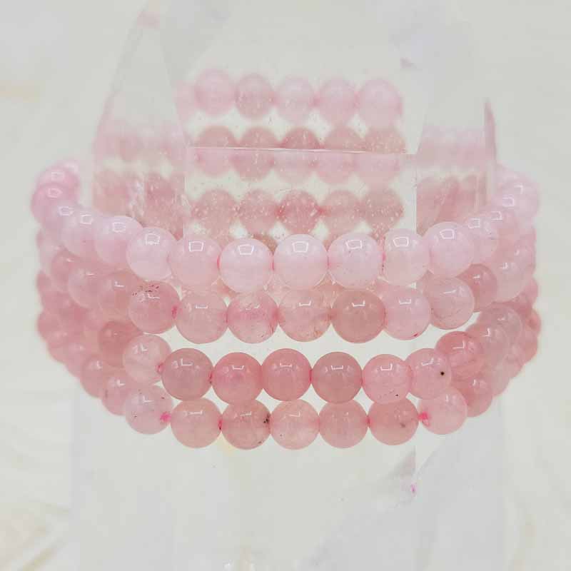 Rose Quartz Beaded Bracelet | Love | 6mm - Spiral Circle