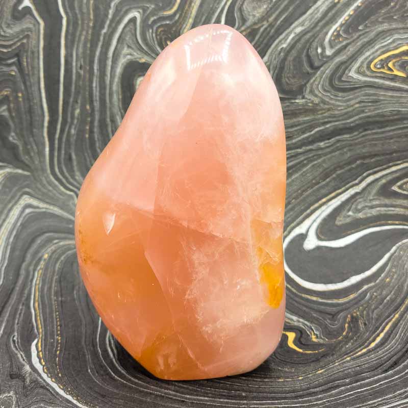 Rose Quartz Freeform Statement Piece | Polished - Spiral Circle