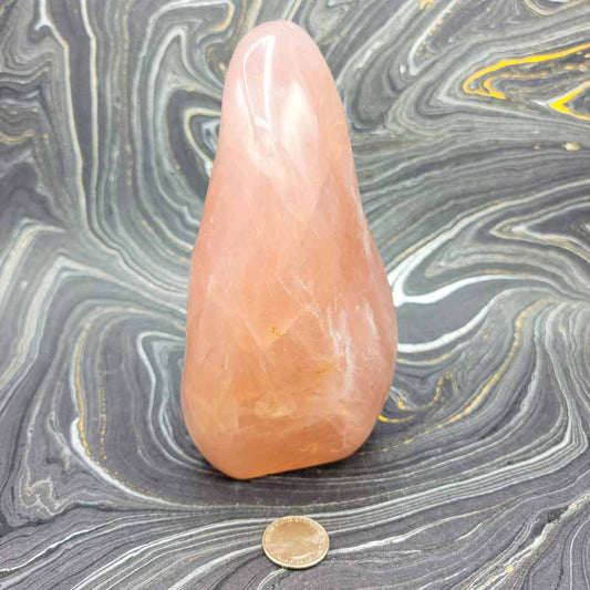 Rose Quartz Freeform Statement Piece | Polished - Spiral Circle