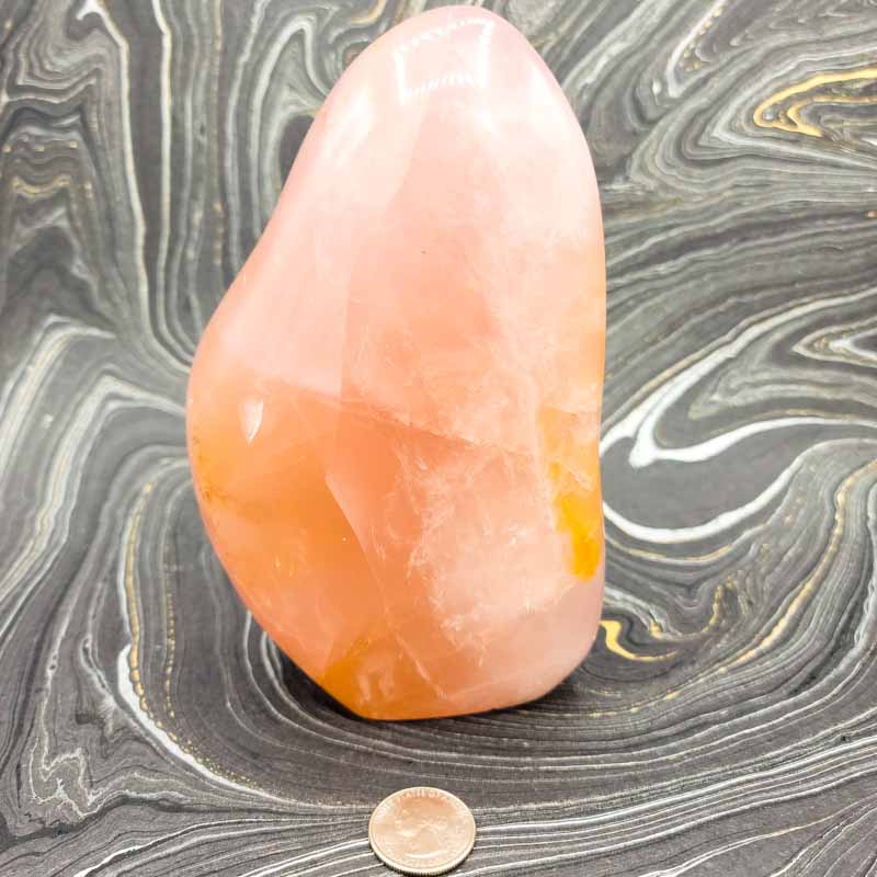 Rose Quartz Freeform Statement Piece | Polished - Spiral Circle