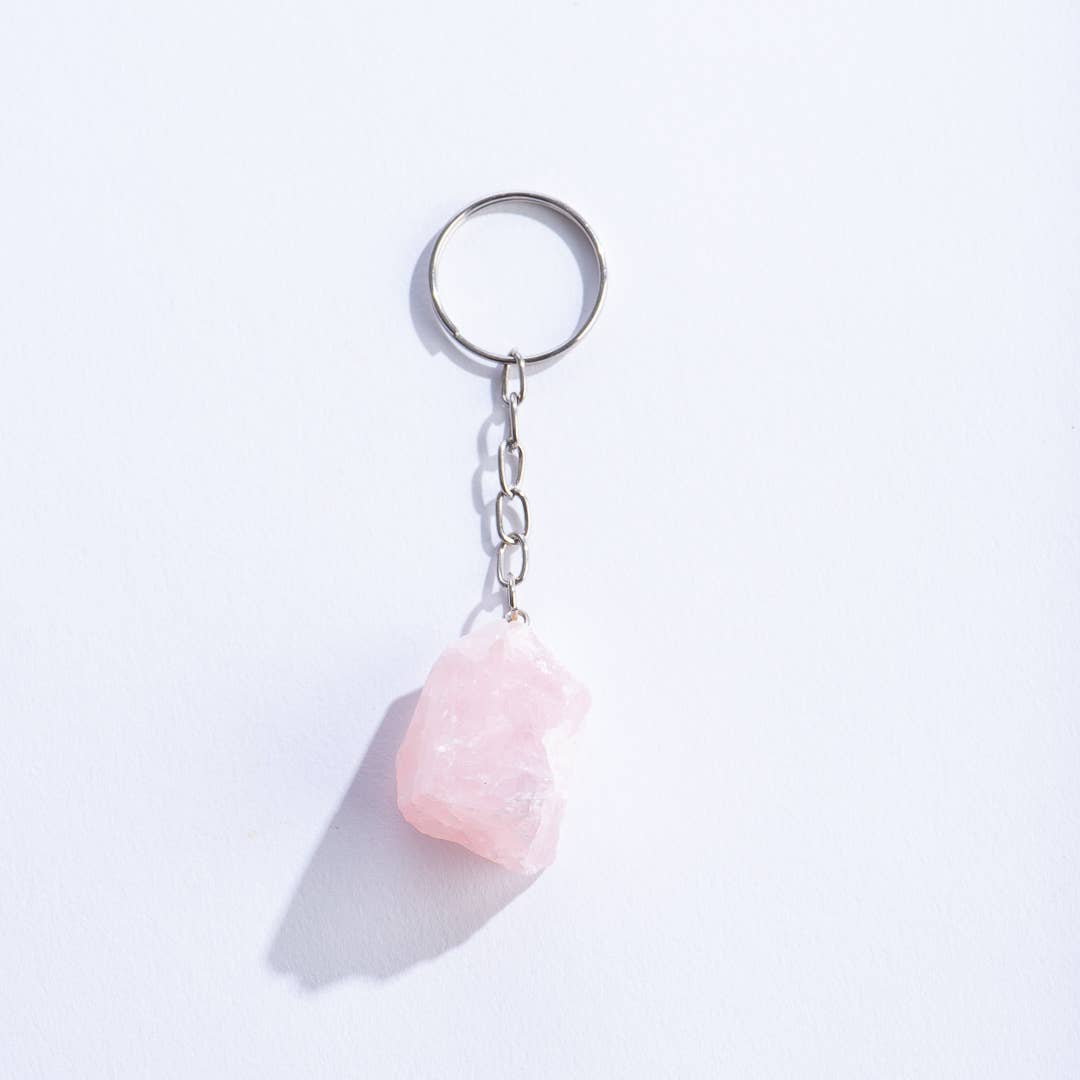 Rose Quartz (Keychain) - Spiral Circle