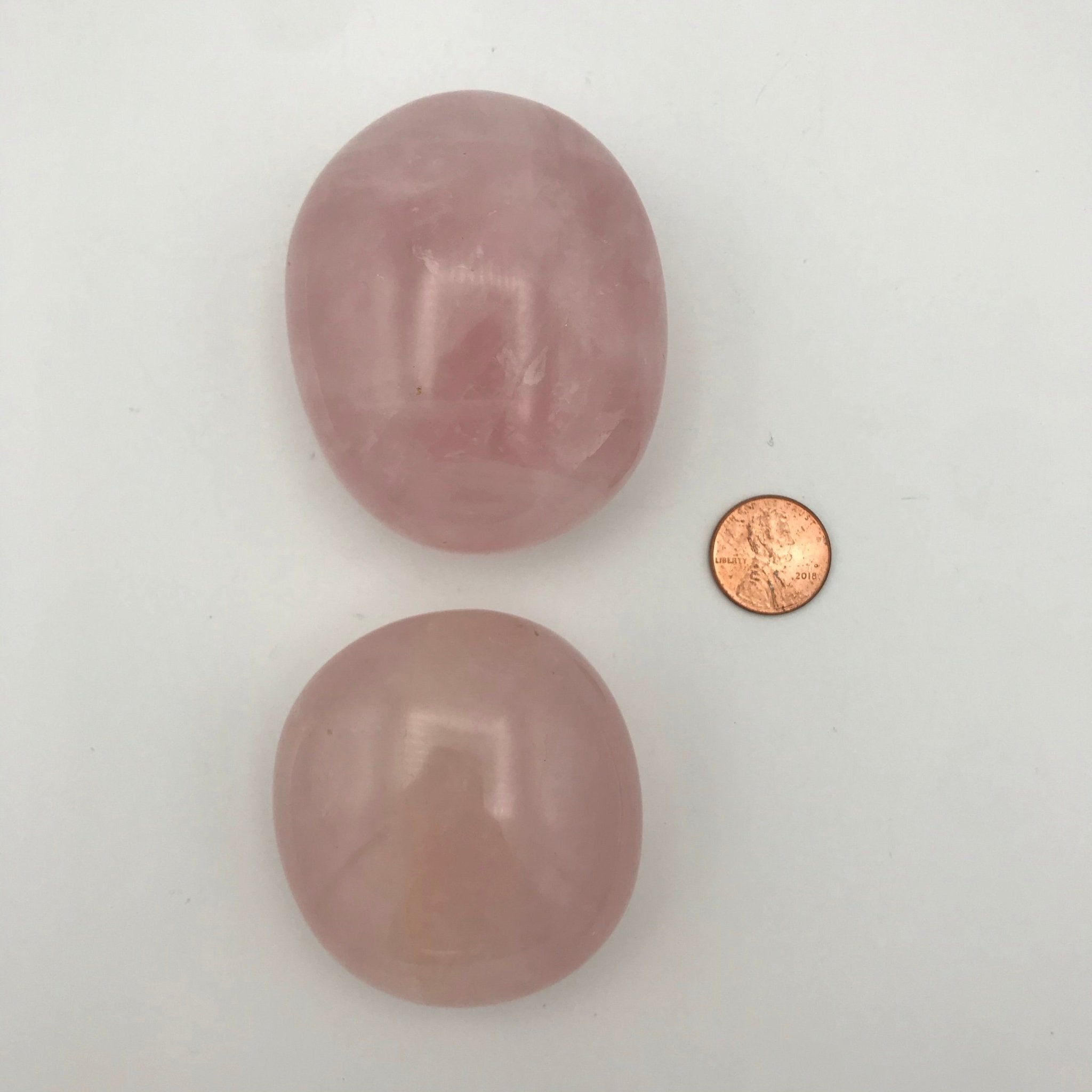 Rose Quartz Palm Stone - Spiral Circle