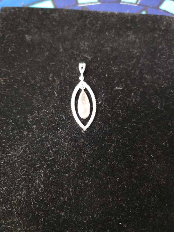 Rose Quartz Teardrop Pendant | Sterling Silver - Spiral Circle