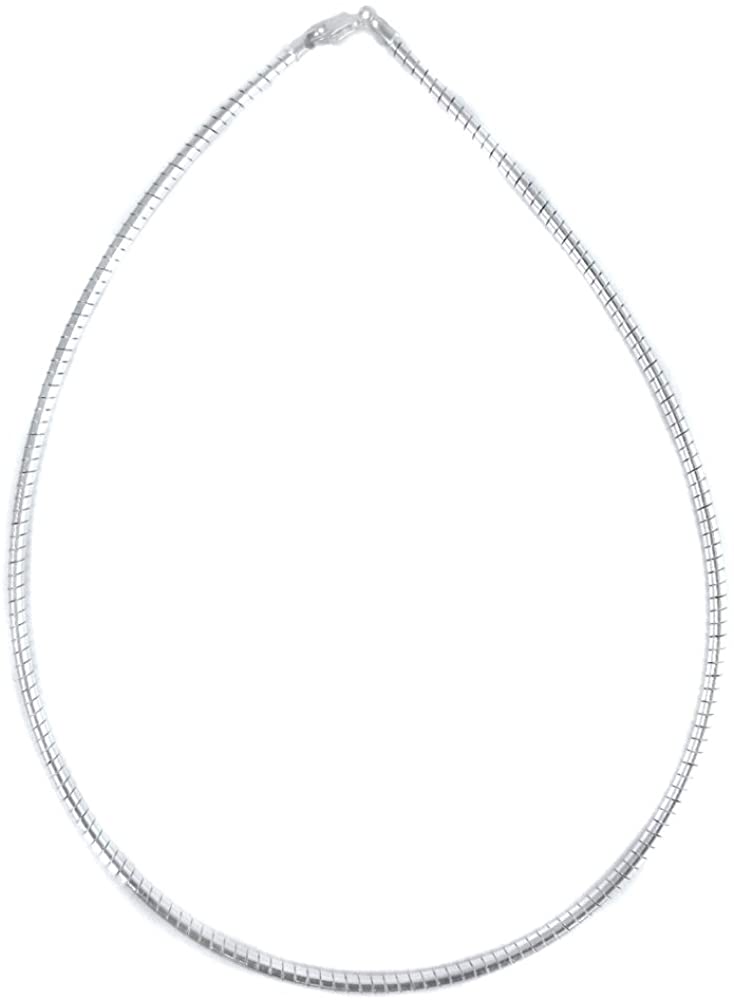 Round Omega Sterling Silver Chain | 16 inch - Spiral Circle