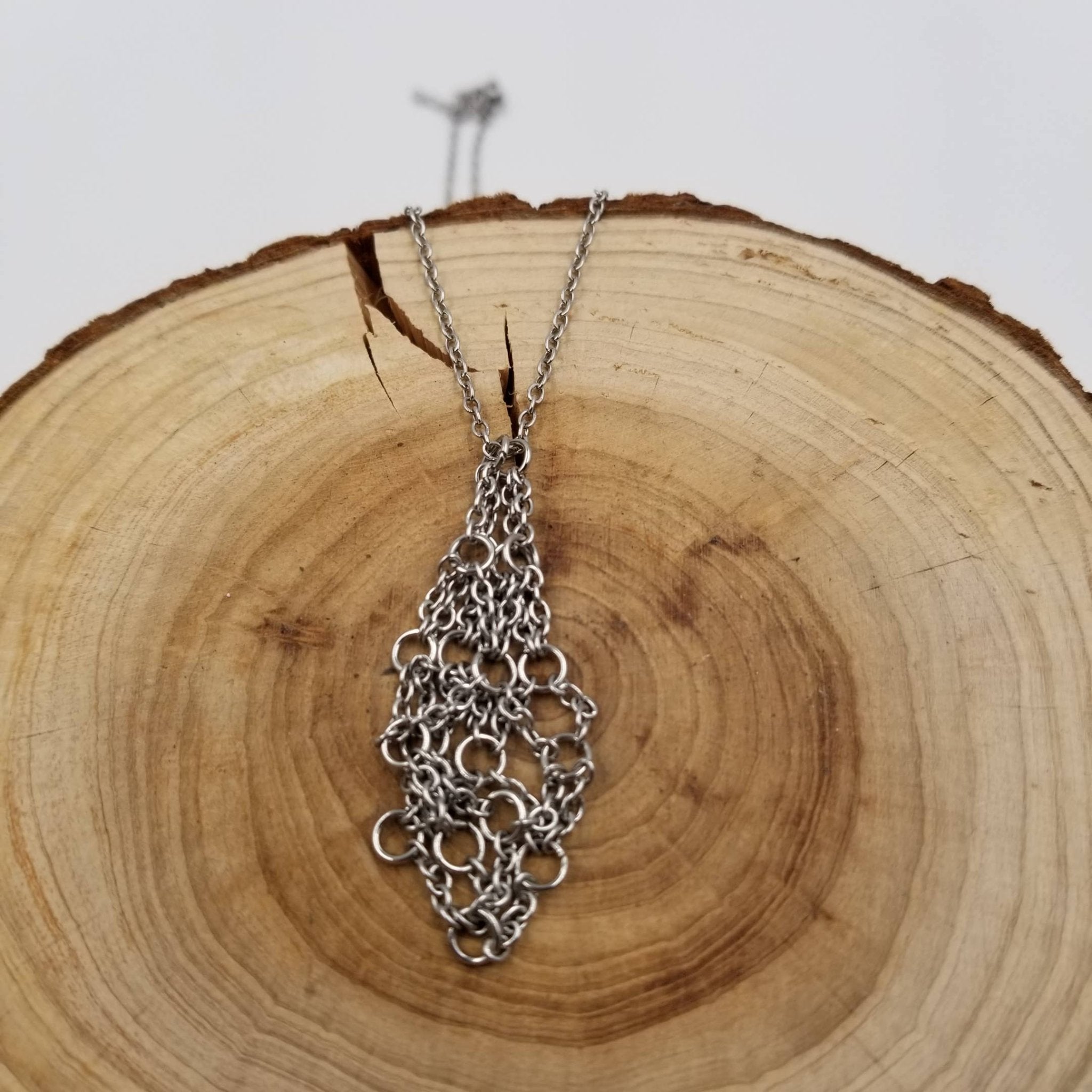 Round Stone Bead Interchangeable Macramé Cage Necklaces (Sliver) - Spiral Circle