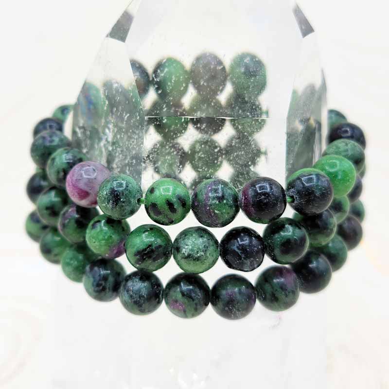 Ruby Zoisite Beaded Bracelet | Happiness | 8mm - Spiral Circle