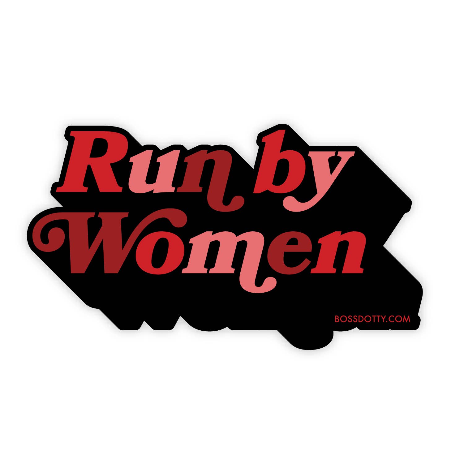 Run By Women Sticker - Spiral Circle