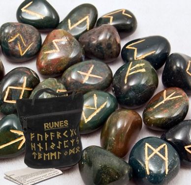 Rune Stones Set in Bag - Spiral Circle
