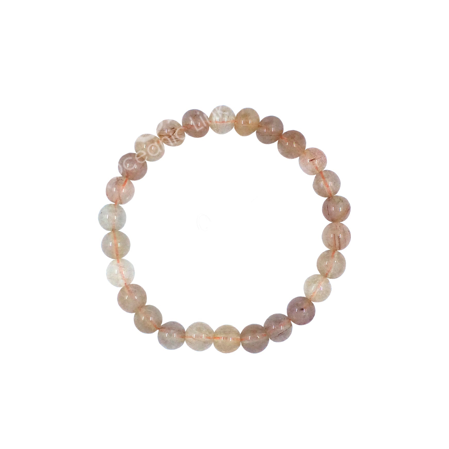 Rutilated Quartz Bracelet | Energize Soul Purpose | 6 mm - Spiral Circle