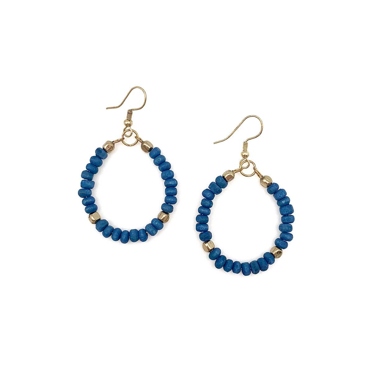 Sachi Chromatic Hues - Royal Blue Hoop Earrings - Spiral Circle