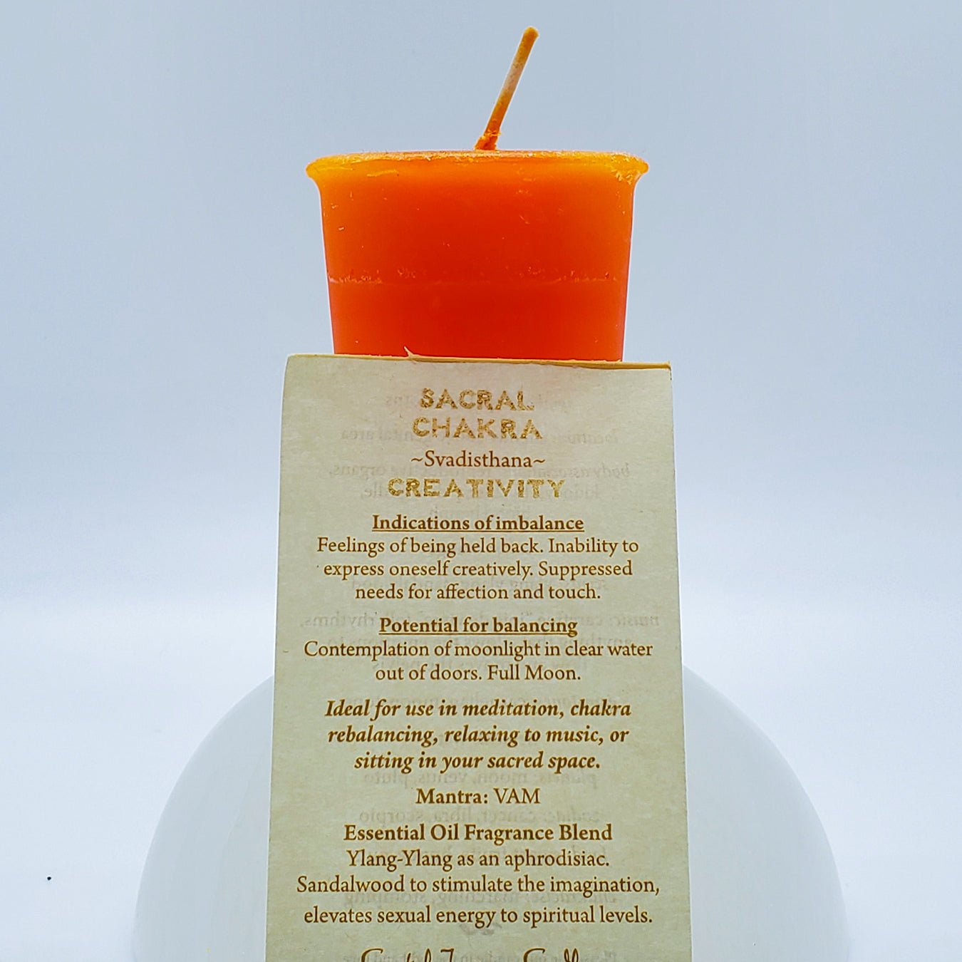 Sacral Chakra | Orange Votive Candle | Reiki Charged - Spiral Circle