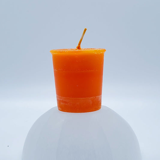 Sacral Chakra | Orange Votive Candle | Reiki Charged - Spiral Circle