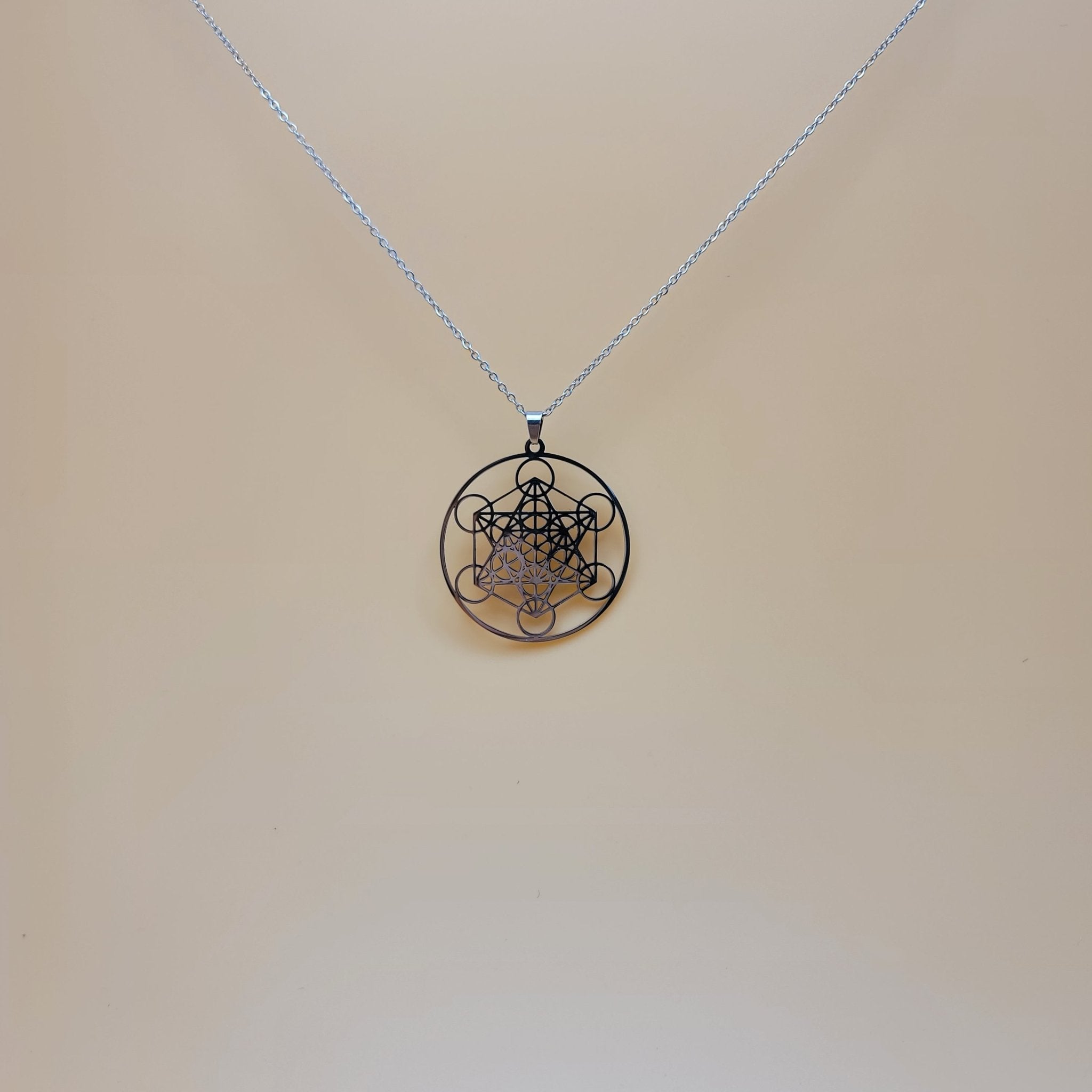 Sacred Geometry Metatron's Cube Necklace | Stainless Steel - Spiral Circle