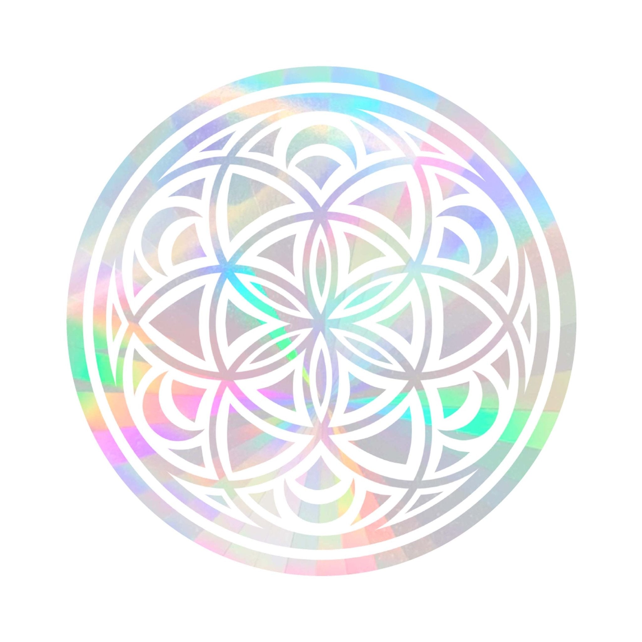 Sacred Geometry Moons | Sun Catcher | Rainbow Maker | Window Sticker - Spiral Circle