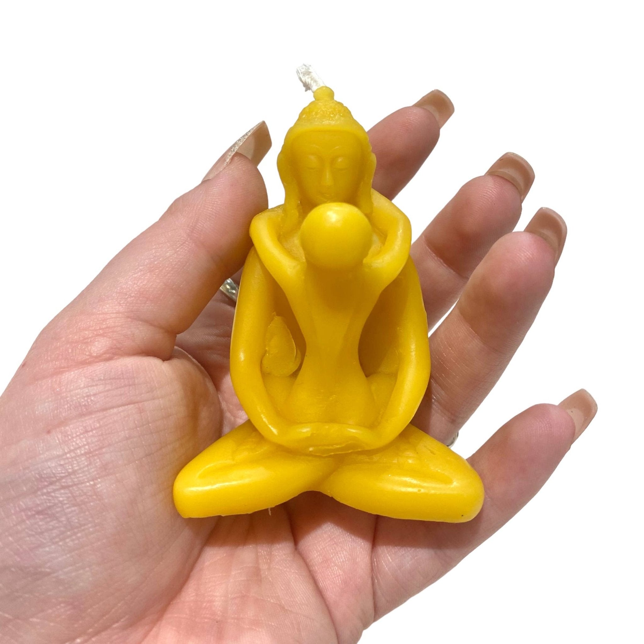 Sacred Union Beeswax Candle 3 Inches Tall - Spiral Circle