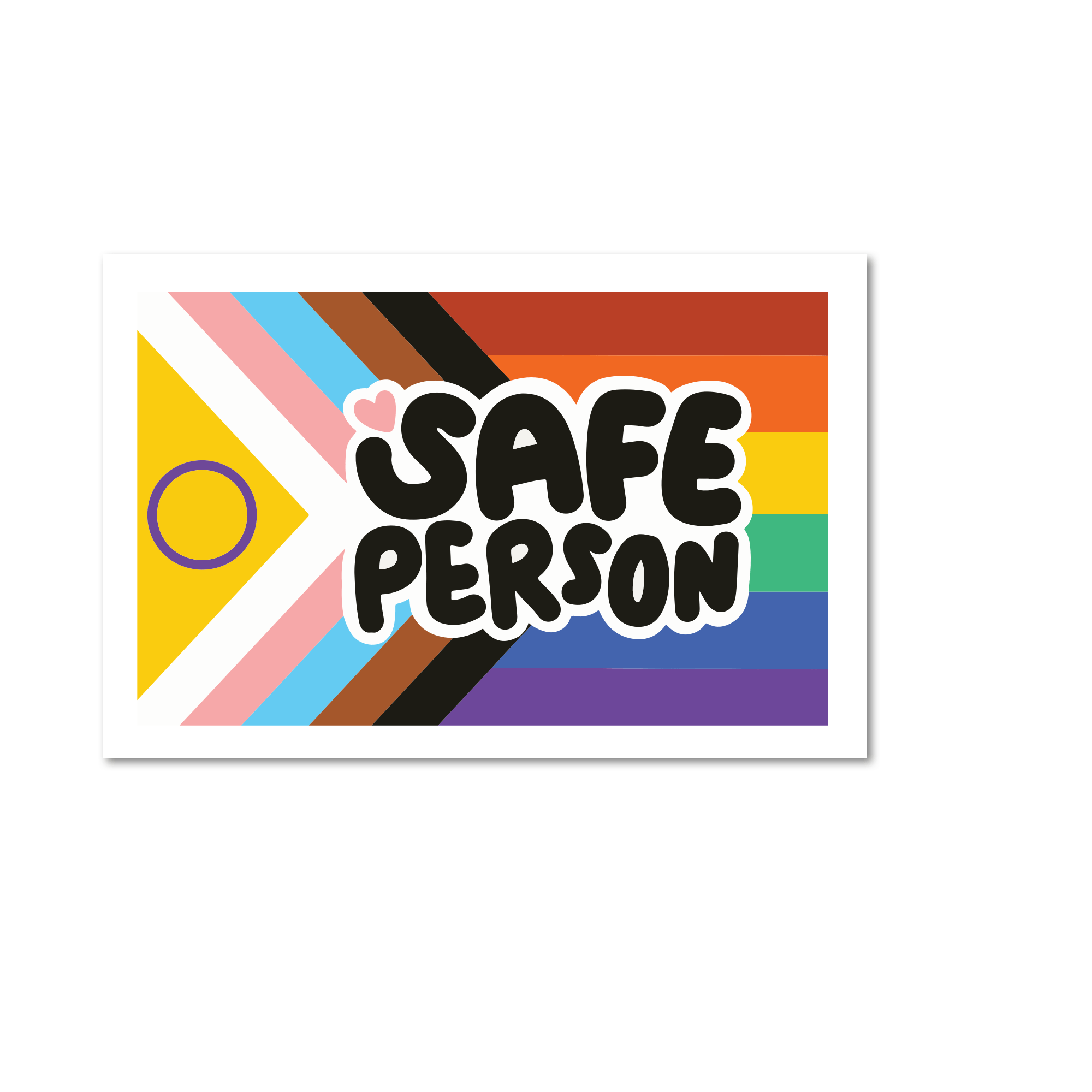 Safe Person LGBTQIA Ally Flag Sticker - Spiral Circle
