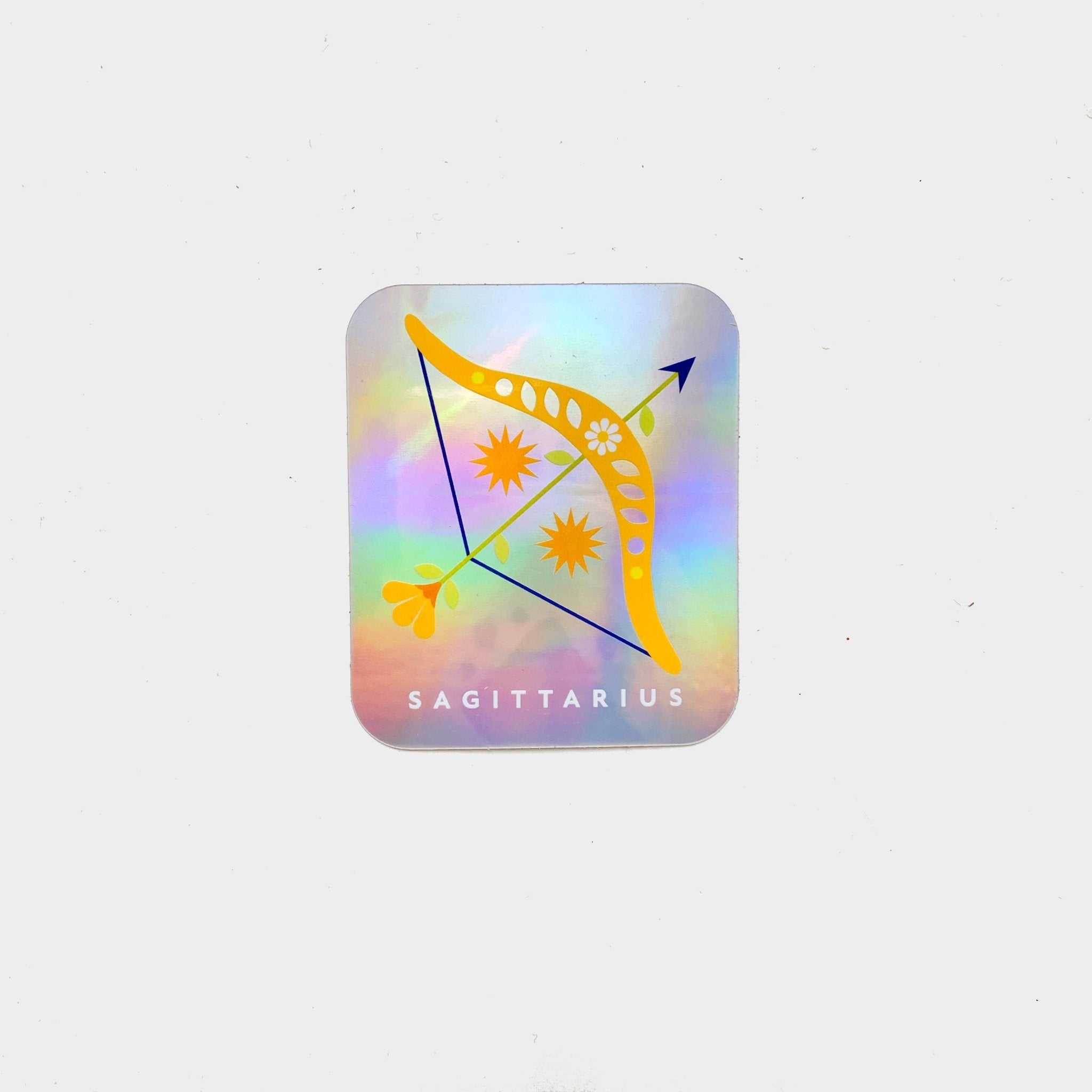 Sagittarius | Rectangle Horoscope Sticker - Spiral Circle