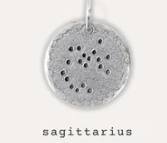 Sagittarius Zodiac Constellation Charm - Spiral Circle