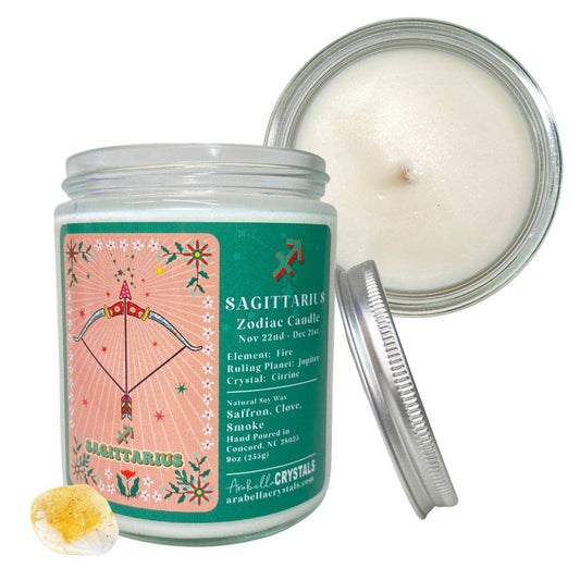 Sagittarius Zodiac Jar Candle - Spiral Circle