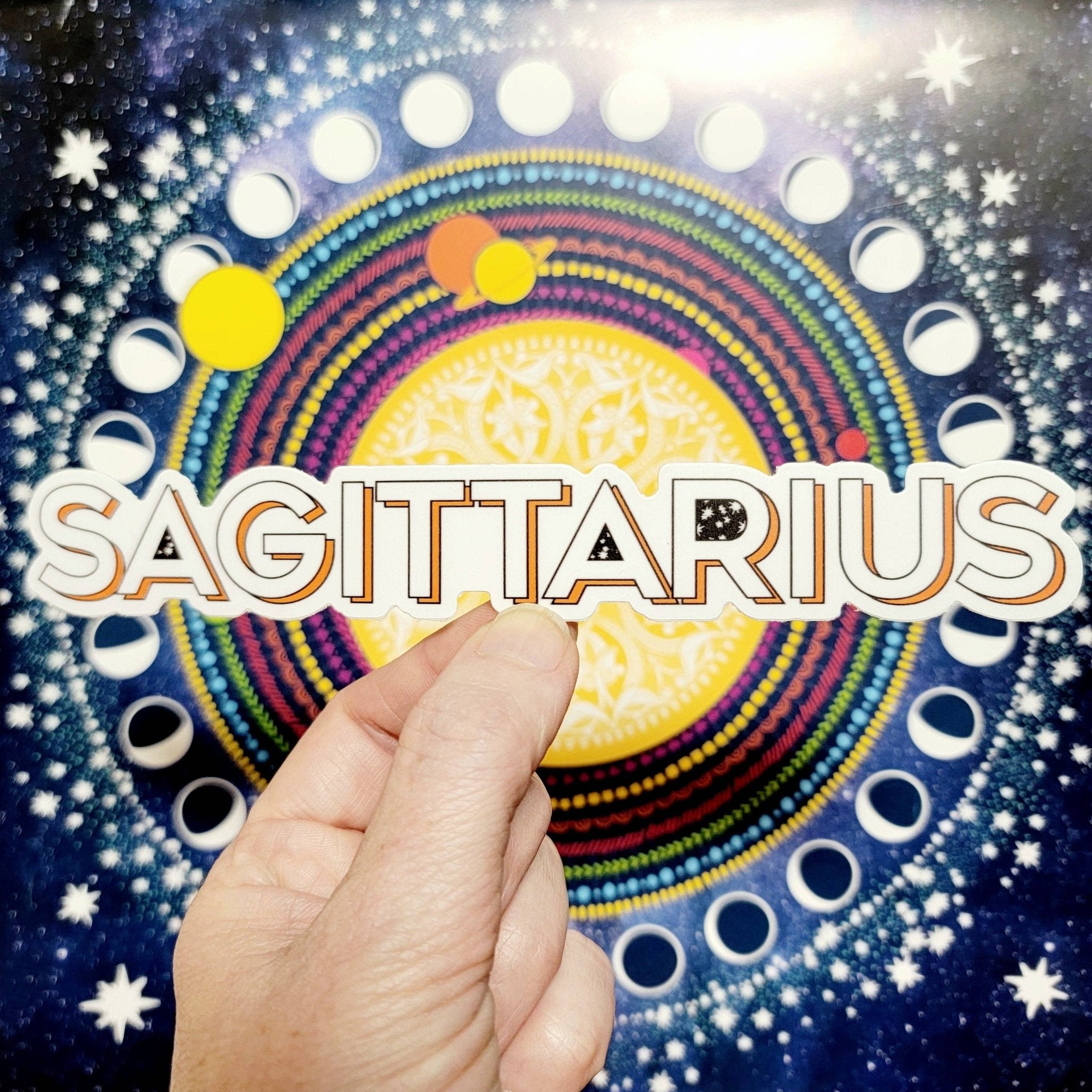 Sagittarius | Zodiac Sign Stickers - Spiral Circle