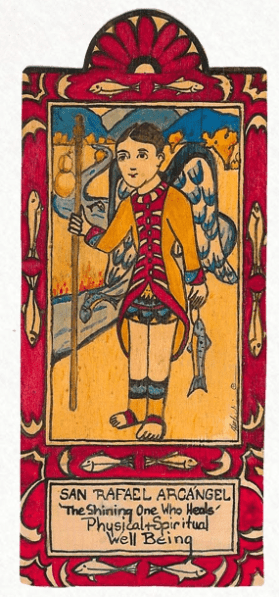 San Rafael | "The Shining One Who Heals" - Wooden Pocket Plaque - Spiral Circle